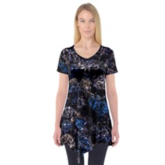 Rocky Lake Reflection  Short Sleeve Tunic  by dflcprintsclothing