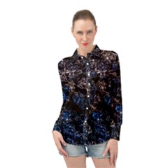 Rocky Lake Reflection  Long Sleeve Chiffon Shirt