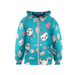 Birtay Cats Bunnies, Koteto Kids  Zipper Hoodie by kyorashop23