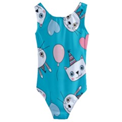 Birtay Cats Bunnies, Koteto Kids  Cut-out Back One Piece Swimsuit