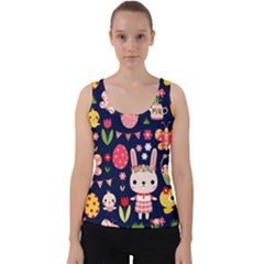 Bunny - Easter Pattern Velvet Tank Top