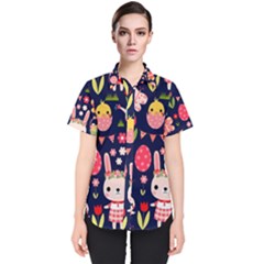 Bunny - Easter Pattern Women s Short Sleeve Shirt