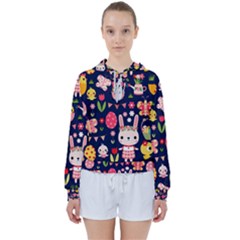 Bunny - Easter Pattern Women s Tie Up Sweat