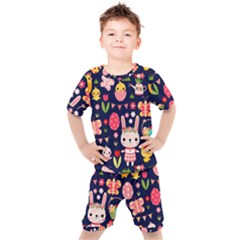 Bunny - Easter Pattern Kids  T-shirt And Shorts Set