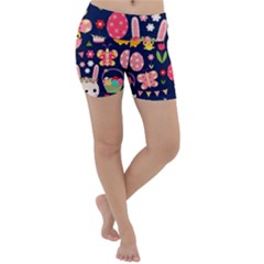 Bunny - Easter Pattern Lightweight Velour Yoga Shorts