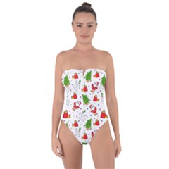 Christmas Pattern, Pattern, Christmas Tie Back One Piece Swimsuit