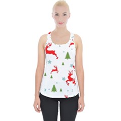 Christmas Texture, Pattern, Red, Craciun, Christmas, Snowflake, Piece Up Tank Top by kyorashop23