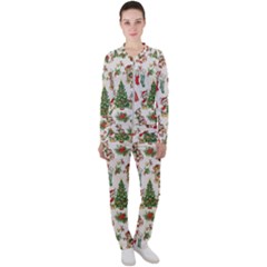 Christmas Texture, Pattern, Red, Tree, Craciun, Green, Christmas Casual Jacket And Pants Set