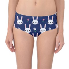 Cute Bunny Pattern, Easter, Koteto Mid-waist Bikini Bottoms