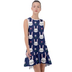 Cute Bunny Pattern, Easter, Koteto Frill Swing Dress