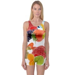 Fruits, Drip, Fruit, Paint, Spring One Piece Boyleg Swimsuit