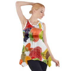 Fruits, Drip, Fruit, Paint, Spring Side Drop Tank Tunic