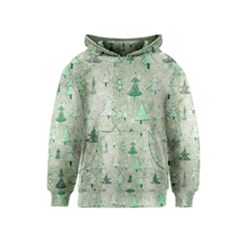 Green Christmas Trees, Cute, Doodle Kids  Pullover Hoodie