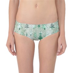 Green Christmas Trees, Cute, Doodle Classic Bikini Bottoms