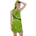 Lime Slices Close Up, Fresh, Fruit, Green Lemon Racer Back Hoodie Dress View1