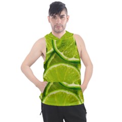 Lime Slices Close Up, Fresh, Fruit, Green Lemon Men s Sleeveless Hoodie