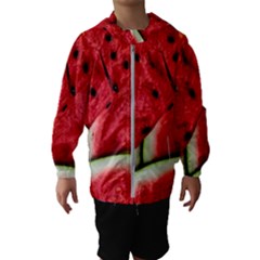 Watermelon, Fruit, Green, Red Kids  Hooded Windbreaker