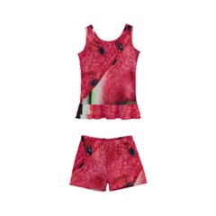 Watermelon, Fruit, Green, Red Kids  Boyleg Swimsuit