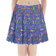 Grateful Dead Dancing Bears Pattern Pleated Mini Skirt