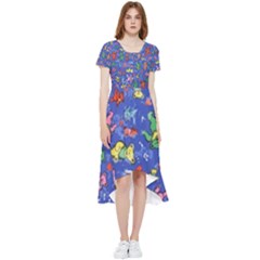 Grateful Dead Dancing Bears Pattern High Low Boho Dress