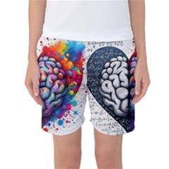 Brain Heart Math Women s Basketball Shorts