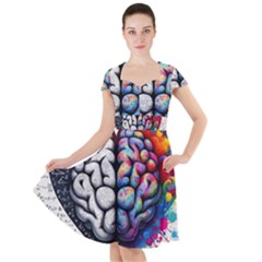 Brain Heart Math Cap Sleeve Midi Dress