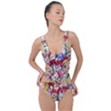 Pattern Kitten Christmas Side Cut Out Swimsuit View1