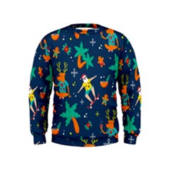 Colorful Funny Christmas Pattern Kids  Sweatshirt