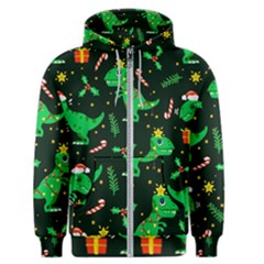 Christmas Funny Pattern Dinosaurs Men s Zipper Hoodie