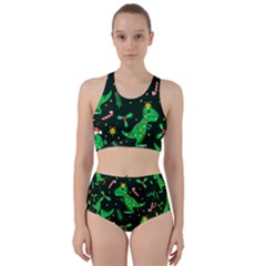 Christmas Funny Pattern Dinosaurs Racer Back Bikini Set by Ket1n9