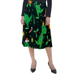 Christmas Funny Pattern Dinosaurs Classic Velour Midi Skirt  by Ket1n9