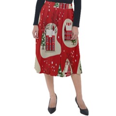 Christmas New Year Seamless Pattern Classic Velour Midi Skirt  by Ket1n9