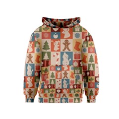 Cute Christmas Seamless Pattern Vector  - Kids  Pullover Hoodie