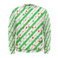 Christmas Paper Stars Pattern Texture Background Colorful Colors Seamless Men s Sweatshirt