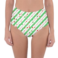 Christmas Paper Stars Pattern Texture Background Colorful Colors Seamless Reversible High-waist Bikini Bottoms