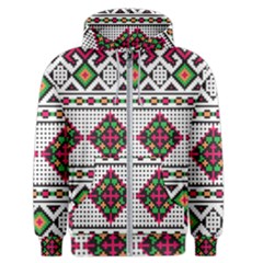 Ukrainian Folk Seamless Pattern Ethnic Ornament Border Element Traditional Men s Zipper Hoodie