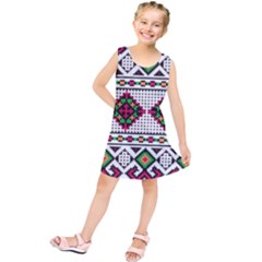 Ukrainian Folk Seamless Pattern Ethnic Ornament Border Element Traditional Kids  Tunic Dress