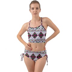 Ukrainian Folk Seamless Pattern Ethnic Ornament Border Element Traditional Mini Tank Bikini Set