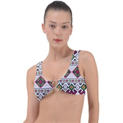 Ukrainian Folk Seamless Pattern Ethnic Ornament Border Element Traditional Ring Detail Bikini Top