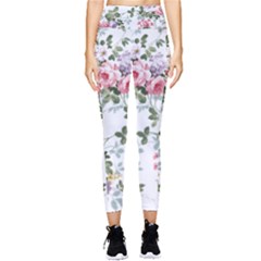 Floral Elements Peony Chinese Rose Pocket Leggings  by Grandong