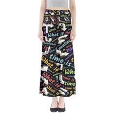 Time Nonlinear Curved Linear Full Length Maxi Skirt by Paksenen