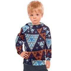 Fractal Triangle Geometric Abstract Pattern Kids  Hooded Pullover