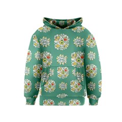 Retro 1960s Flowers Pattern 2 Kids  Pullover Hoodie