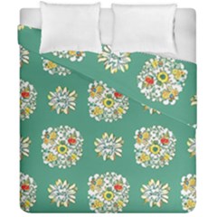 Retro 1960s Flowers Pattern 2 Duvet Cover Double Side (california King Size)