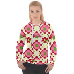 Retro 1960s Flowers Pattern 4 Women s Overhead Hoodie by patterns123