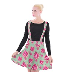 Retro 1880s Flowers Pattern 11 Suspender Skater Skirt