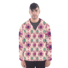 Retro 1880s Flowers Pattern 10 Men s Hooded Windbreaker