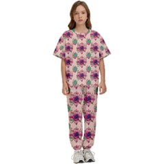 Retro 1880s Flowers Pattern 10 Kids  T-shirt And Pants Sports Set by violetheavensky