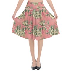 Retro 1880s Flowers Pattern 12 Flared Midi Skirt