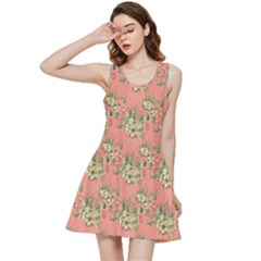 Retro 1880s Flowers Pattern 12 Inside Out Racerback Dress